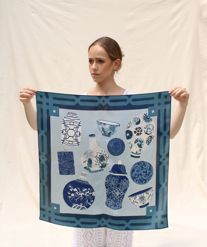 Cerulean Vase Tales Scarf